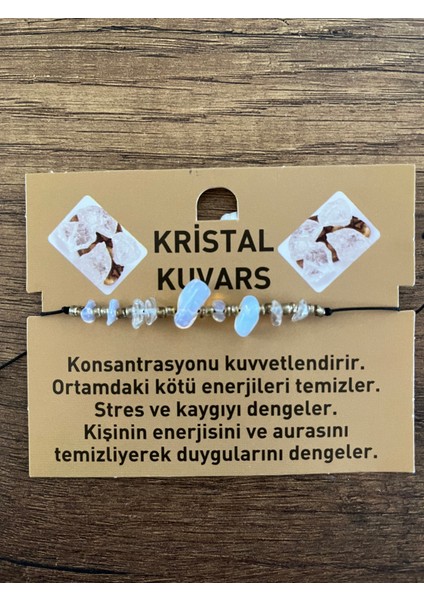 Doğal Taş Kristal Kuvars Bileklik Crystal Quarters Doğaltaş