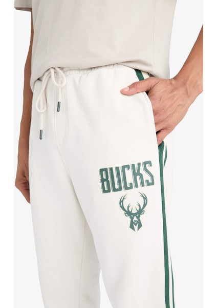 Fit NBA Milwaukee Bucks Standart Fit Cepli Kalın Jogger Eşofman Altı Z6055AZ24WN