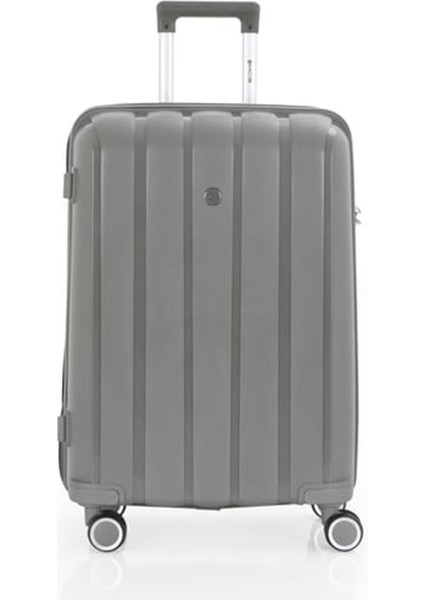 V305 Ultra Hafif Plastik Materyal Polipropilen Orta Boy Valiz - Gri