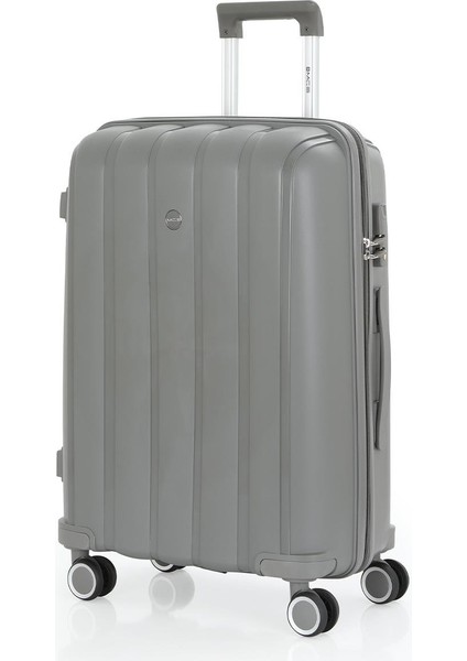 V305 Ultra Hafif Plastik Materyal Polipropilen Orta Boy Valiz - Gri fiyatları
