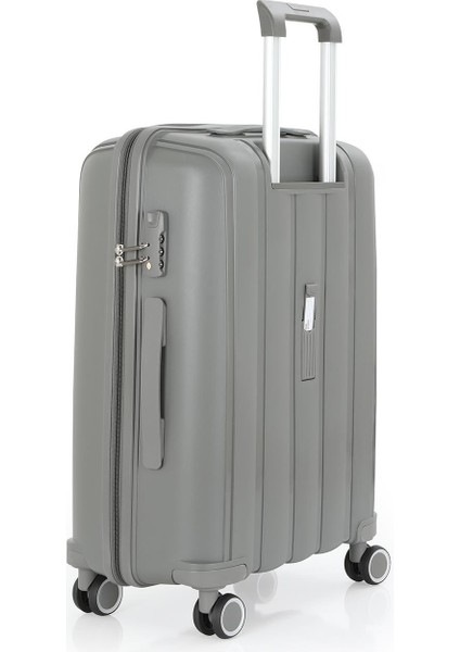 V305 Ultra Hafif Plastik Materyal Polipropilen Orta Boy Valiz - Gri modelleri