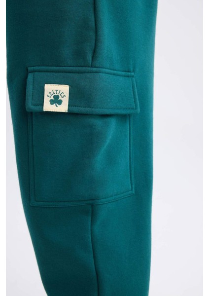 Fit Jogger Eşofman Altı NBA Boston Celtics Standart Fit Kargo Cepli Beli Paçası Lastikli A9684AX24AU