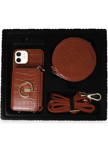 iPhone 11 Kılıf Ermes Kapak - Kahverengi - NFND9466-3450