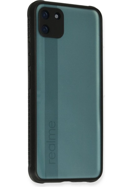 Realme C11 Kılıf Miami Şeffaf Silikon - Siyah - NFND1040-6371