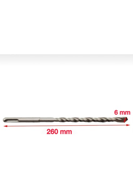 6X260 mm Sds Plus Beton Delme Matkap Ucu (2 Adet) fiyatları