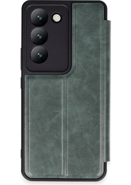 Vivo V30 Lite 4g Kılıf Flip Cover - Koyu Yeşil - NFND8257-9441