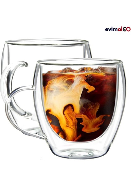 Çift Cidarlı Cam Kupa Bardak 250 ml - Çift Katlı Içli Dışlı Bardak - Uzun Süre Sıcak Tutma fiyatları
