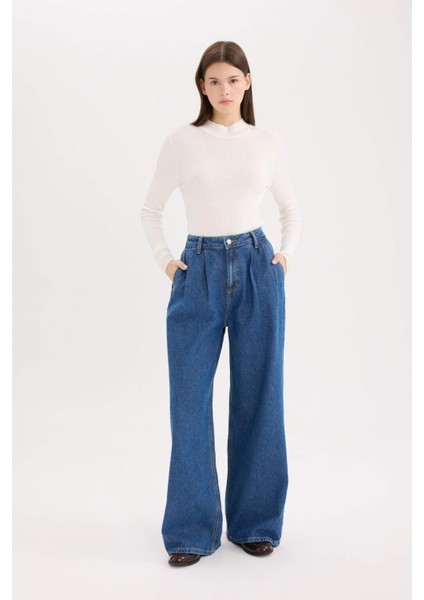 90's Wide Leg Yüksek Bel Geniş Paça Uzun Jean Pantolon D1344AX24WN fiyatları
