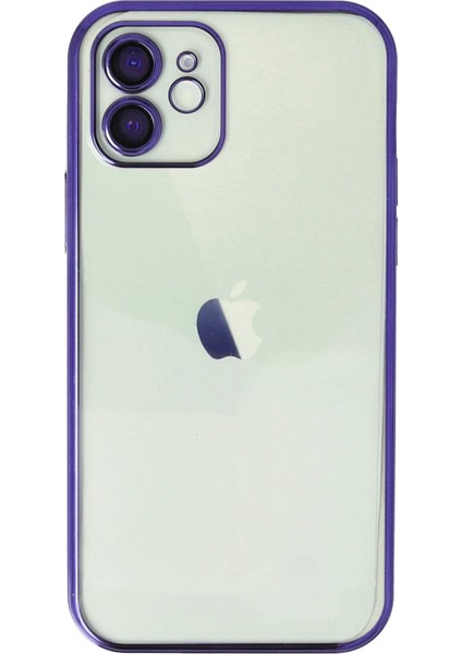 iPhone 12 Kılıf Lensli Silikon - Mor - NFND5972-9155