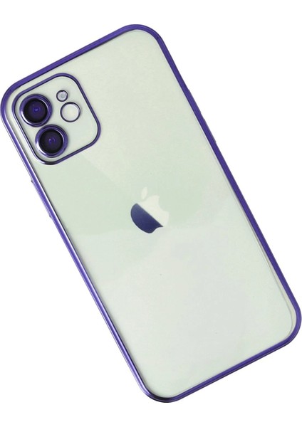 iPhone 12 Kılıf Lensli Silikon - Mor - NFND5972-9155
