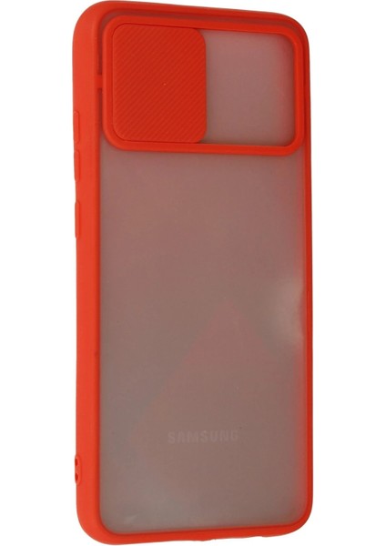 Samsung Galaxy A03S Kılıf Palm Buzlu Kamera Sürgülü Silikon - Kırmızı - NFND4389-9792
