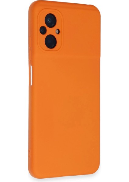 Xiaomi Poco M5 Kılıf Nano Içi Kadife Silikon - Turuncu - NFND4165-8943