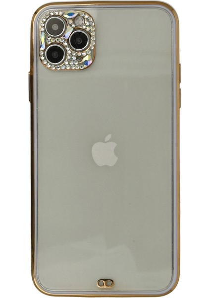 iPhone 11 Pro Kılıf Liva Taşlı Silikon - Mor - NFND6222-8275