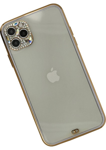 iPhone 11 Pro Kılıf Liva Taşlı Silikon - Mor - NFND6222-8275