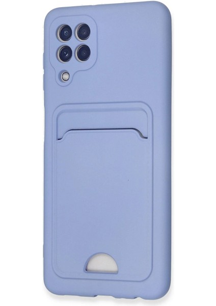 Samsung Galaxy A22 Kılıf Kelvin Kartvizitli Silikon - Lila - NFND6220-1387