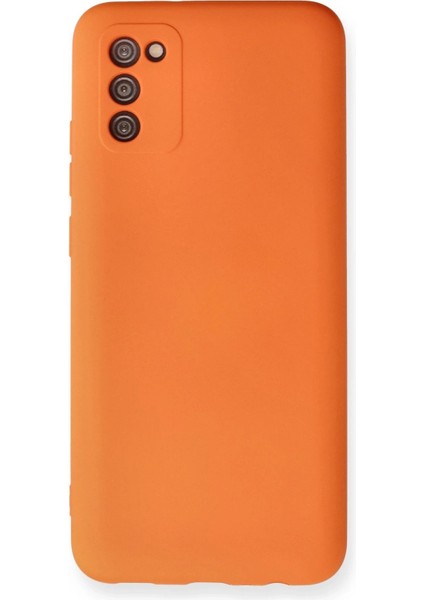 Samsung Galaxy A03S Kılıf Nano Içi Kadife Silikon - Turuncu - NFND8284-9919