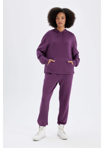 Fit Jogger Eşofman Altı Standart Fit Modal Çift Cepli Basic Düz B1794AX24AU