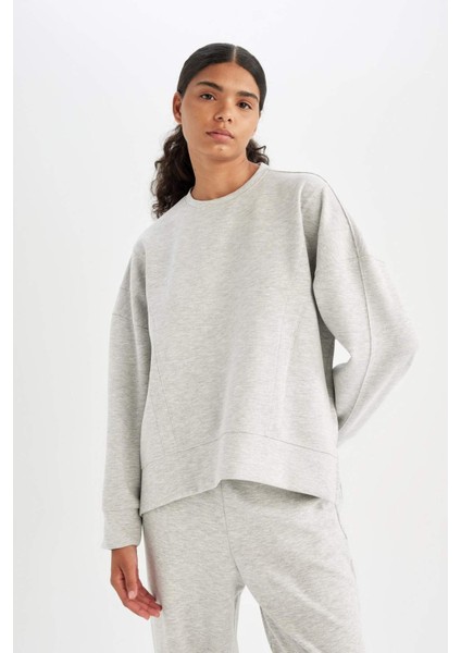 Fit Bisiklet Yaka Skuba Dalgıç Kumaş Sporcu Sweatshirt C9612AX24AU