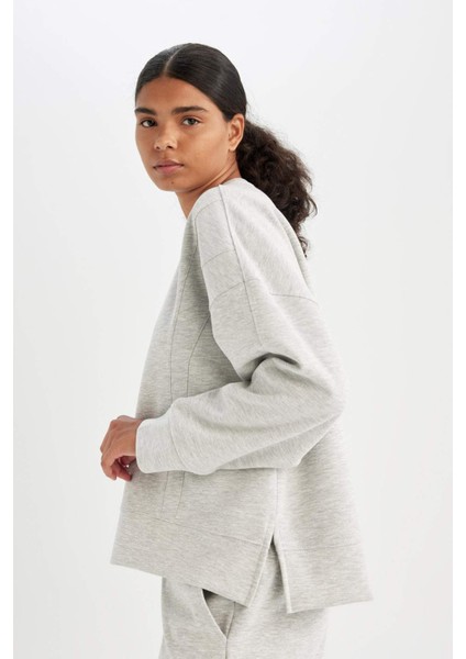 Fit Bisiklet Yaka Skuba Dalgıç Kumaş Sporcu Sweatshirt C9612AX24AU