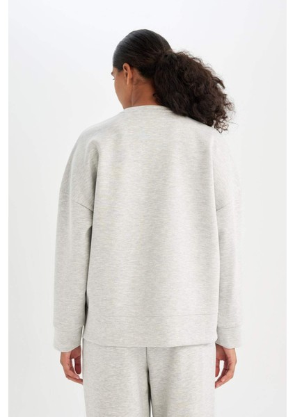 Fit Bisiklet Yaka Skuba Dalgıç Kumaş Sporcu Sweatshirt C9612AX24AU