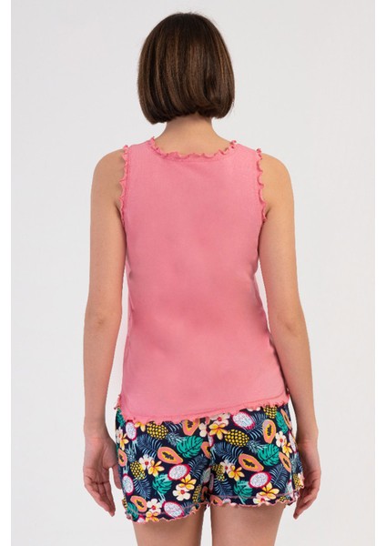 Pamuklu Kadın Genıs Askılı Şortlu Pijama Takım , 408305 fırsatları