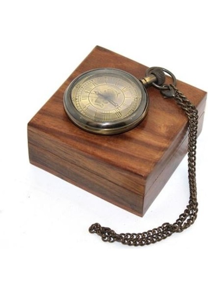 Ahşap Kutulu Pirinç Köstekli Saat Model 11