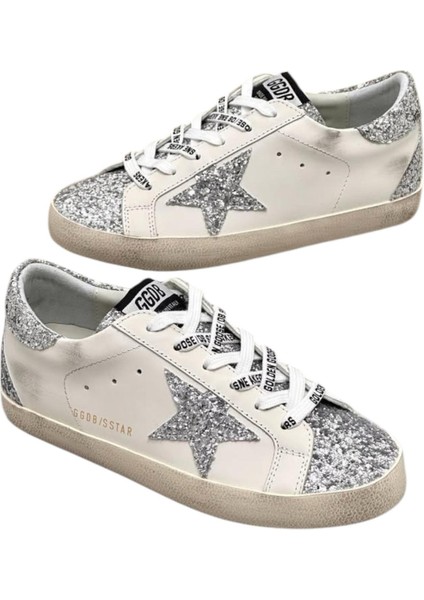 Women's Super Star- Golden Goose Glitter Sneaker - Coarse Glitter Laces - Kadın Ayakkabı Sneakers fırsatları