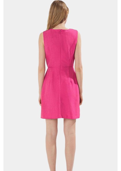 A Line Mini Keten Görünümlü Polyester Elbise Yazlık Günlük Tarz Kullanım Için modelleri