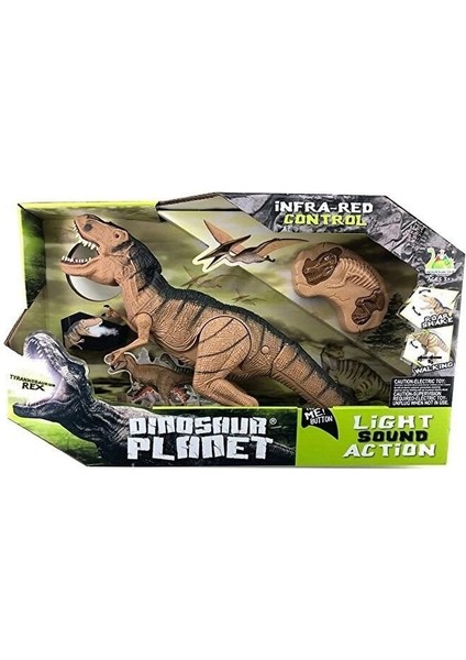 Sesi Işıklı Kumandalı Buharlı Dinozor T-Rex