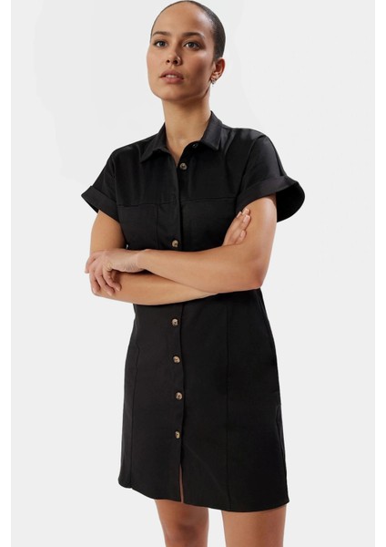 Pamuk Saten Mini Gömlek Elbise Günlük Şıklık Için Viskoz Karışım Premium Kalite Özel Tasarım fiyatları