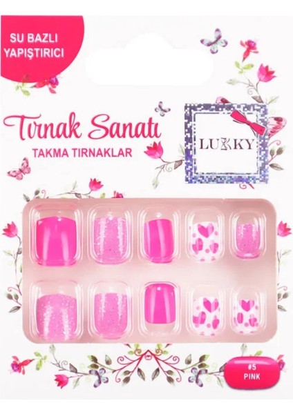 Lukky Kalp Baskılı Yapışkanlı Takma Tırnak Seti