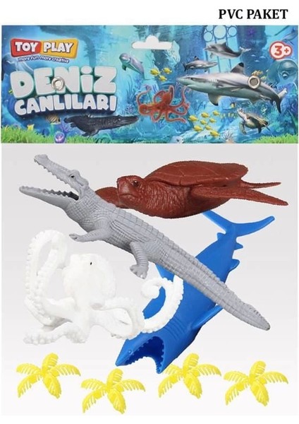 720 Toy Play 6 Parça Deniz Canlıları Figür Seti 10-20 cm - 1 Adet Stokta Olan Gönderilir