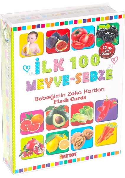 1765 Flash Card Ilk 100 Meyveler Eğitici Kartlar