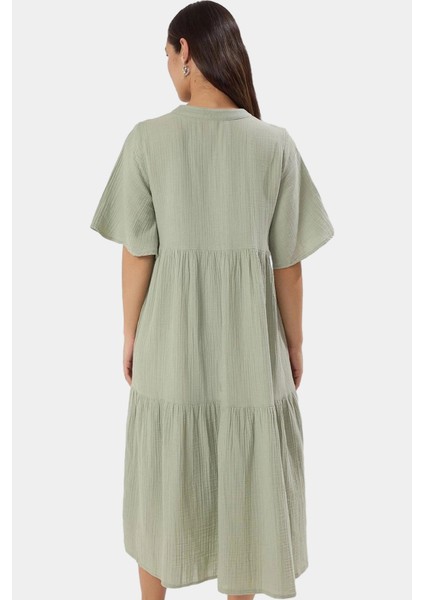 Müslin Geniş Kesim Midi Dokuma Yazlık Elbise Günlük Stil Şık Görünüm Yüksek Kalite Rahat ve modelleri