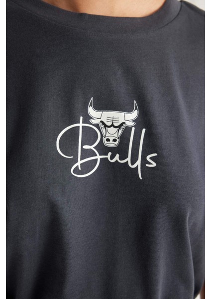 Fit NBA Chicago Bulls Bisiklet Yaka Kısa Kollu Tişört C6311AX24HS