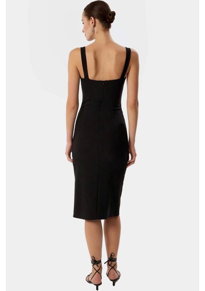 Kadın Midi Bodycon Elbise 88% Polyester 12% Elastan Iş ve Özel Günler Için Şık Görünüm modelleri
