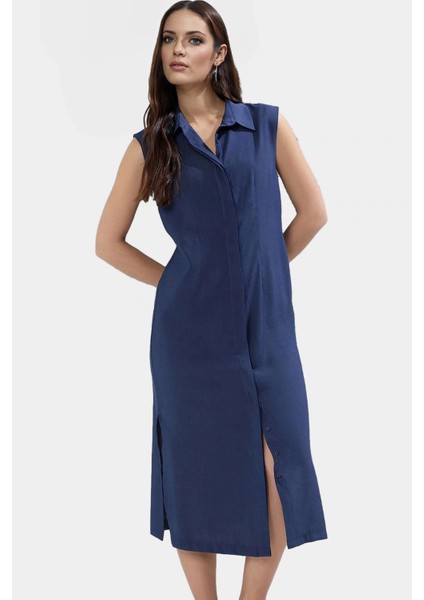 Midi Dokuma Gömlek Elbise 85% Modal 15% Polyester Günlük Stil Yüksek Kalite Mükemmel Uyum fiyatları