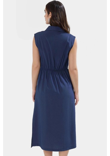 Midi Dokuma Gömlek Elbise 85% Modal 15% Polyester Günlük Stil Yüksek Kalite Mükemmel Uyum modelleri