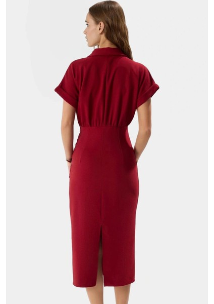 Şık Midi Boy Bodycon Elbise Dokuma Kumaştan Yazlık Kıyafet Profesyonel Görünüm Uzun Ömürlü modelleri