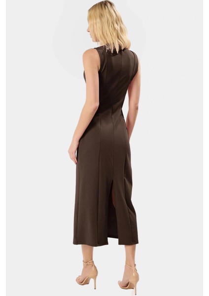 Şık Midi Boy Örme Elbise Bisiklet Yaka Yazlık Rahat Günlük Stil Modern Trend Tasarım modelleri