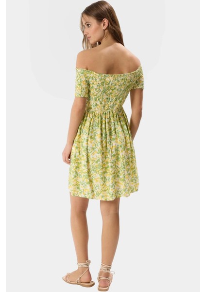 Yazlık Çok Çiçekli Mini Elbise Viskoz Rahat Günlük Stil Konforlu Kesim ve Şık modelleri