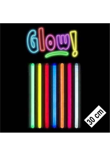 Karanlıkta Parlayan Fosforlu Glow Stick Kalın Çubuk 30 cm 1 Adet