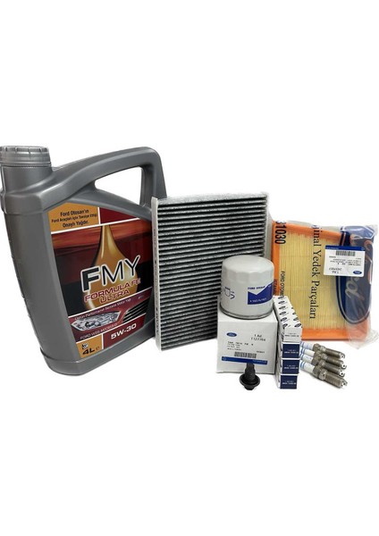 Ford B-Max 1.4 - 1.6 Benzinli Filtre Bakım Seti 2012-2018 Hava+Yağ+K.polen+Buji Seti+Motor Yağı