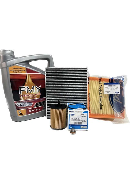Ford B-Max 1.5 - 1.6 Tdci Dizel Filtre Bakım Seti 2012-2018 Hava+Yağ+K.polen Filtresi+Motor Yağı