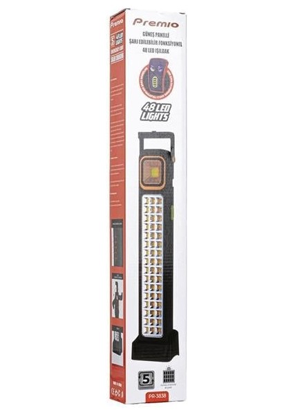 PR-3838 2 Watt Cob Ledli + 48 Ledli̇ Solar Şarjlı Işıldak fırsatları