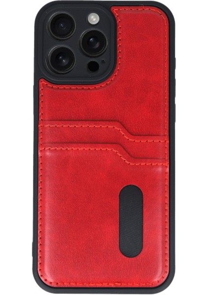 iPhone 16 Pro Kılıf Sara Kartvizitli Deri Kılıf - Kırmızı - NFND1615-7821 modelleri