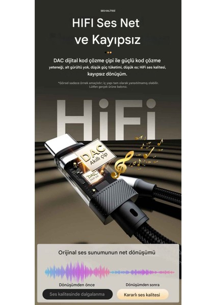 Type-C To 3.5mm Dac Jack Aux Kulaklık Çevirici fiyatları