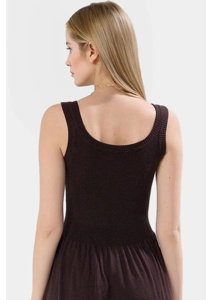 Midi Triko Elbise Viskoz Polyester Poliamid Günlük A Line Havuz Yaka Uzun Ömürlü Profesyonel Görünüm modelleri