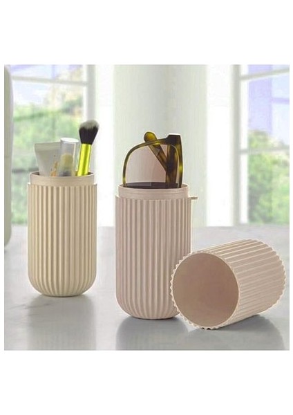 Çizgili Seyahat Kutusu | Makyaj Takı Organizeri Mini Saklama Kutusu Karışık Renk 19 x 6 cm modelleri