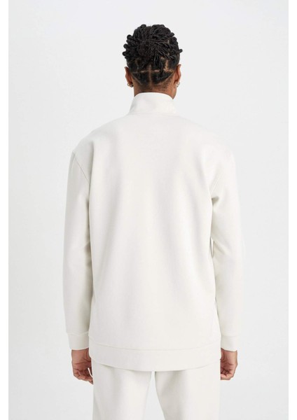 Fit Standart Fit Dik Yaka Fermuarlı Sporcu Sweatshirt D2022AX24AU
